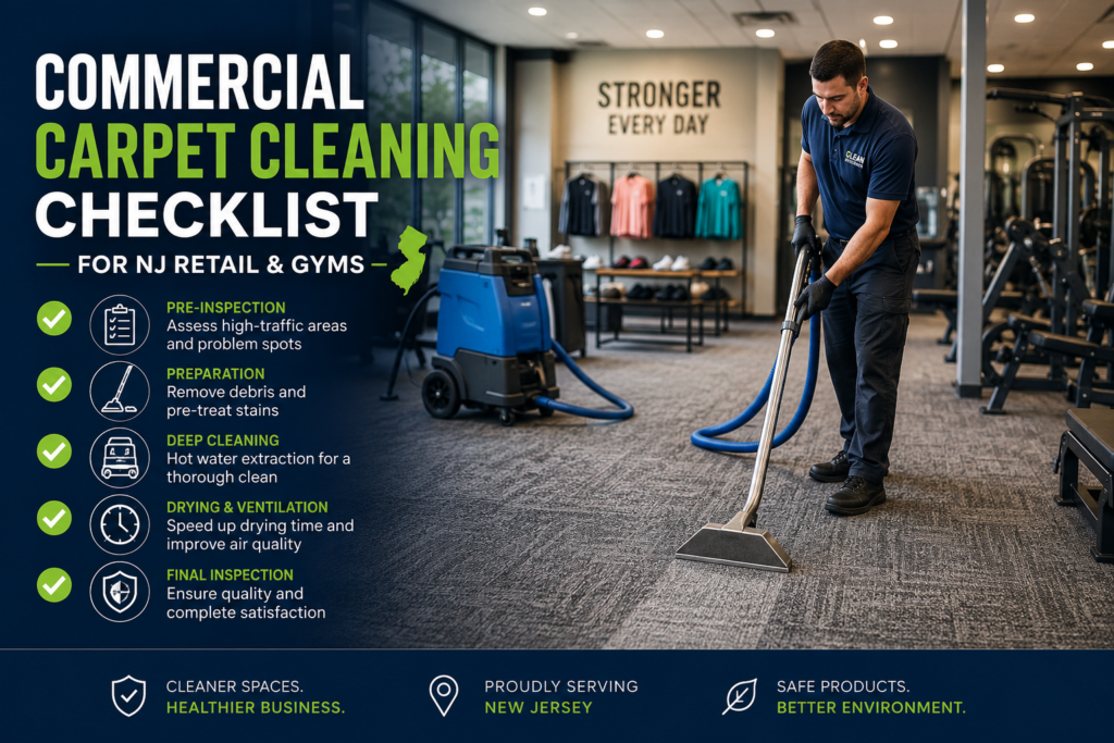 Commercial Carpet Cleaning Checklist for NJ Retail & Gyms