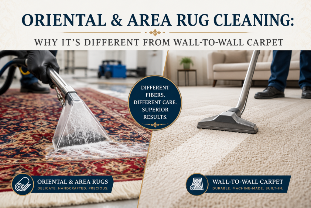 Oriental rug vs wall-to-wall carpet cleaning